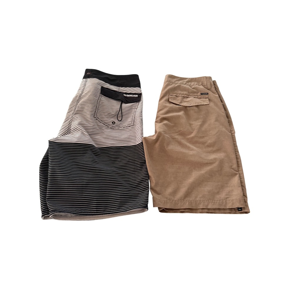 Quiksilver Mens Board Shorts Hybrid Shorts Bundle Tan Striped Size 35 37